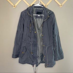 Miss London Grey Utility Coat/Rain Coat Hooded